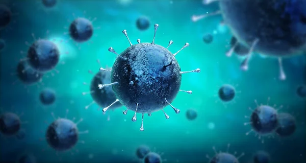 Infecţia Virusul Apropie Ilustrație Medicală Vizualizare Microscopică Virusului Fundal Color — Fotografie, imagine de stoc