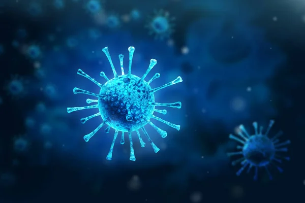 Infección Viral Cerca Ilustración Médica Vista Microscópica Del Virus Sobre — Foto de Stock