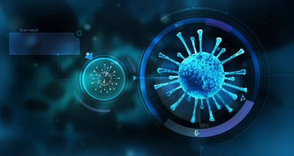 Вірусні Інфекції Виявлені Крові Мікроскопічний Вид Вірусу Медична Ілюстрація Коронавірус — стокове фото