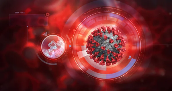Coronavirus Rilevato Nel Sangue Vista Microscopica Dell Infezione Virus Illustrazione — Foto Stock