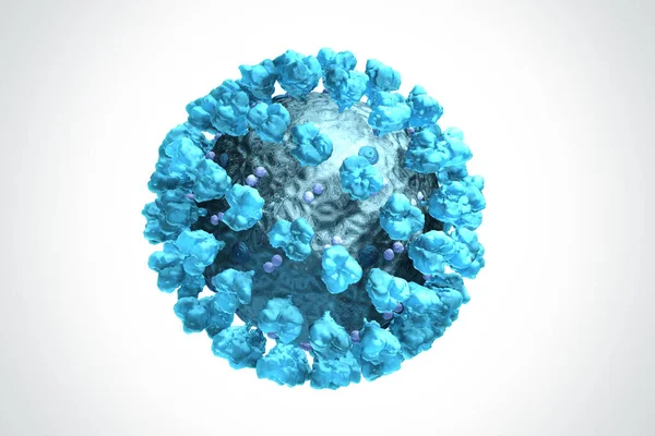 Coronavirus Infektion Aus Nächster Nähe Isoliert Auf Weißem Hintergrund Medizinische Stockbild