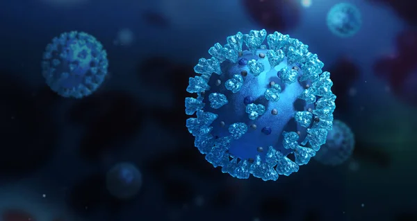 可怕的病毒感染关闭 Covid 19的3D医学插图壁纸 Coronavirus的黑暗概念 图库图片