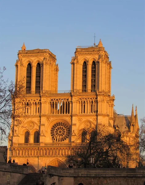 Католический Собор Парижской Богоматери Расположен Париже Франция — стоковое фото