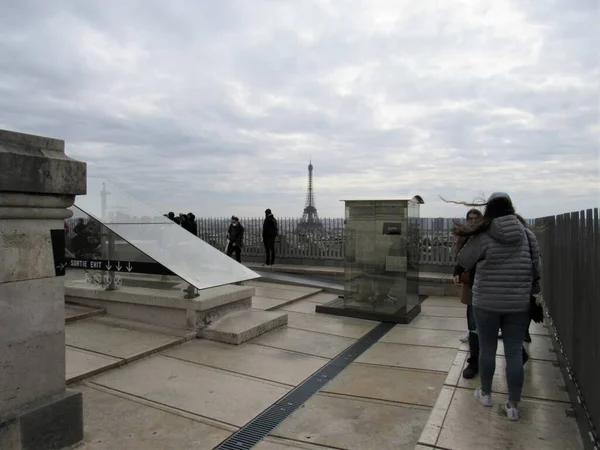 Vista Torre Eiffel Vista Desde Arco Del Triunfo París Francia —  Fotos de Stock