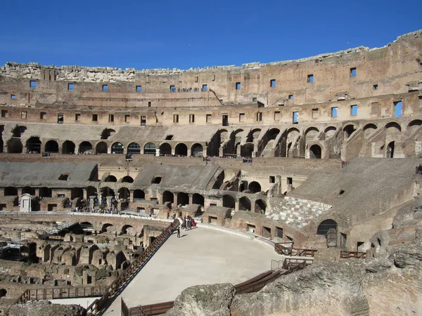 Interieur Zicht Ruïnes Van Het Romeinse Colosseum Colosseum Ook Bekend — Stockfoto