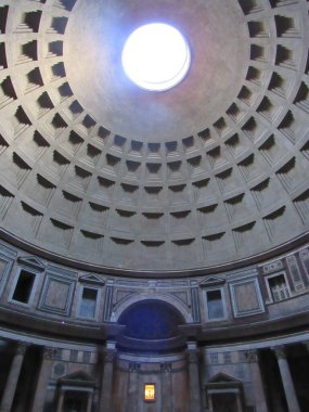 Roma, İtalya 'da bulunan Pantheon' un iç manzarası