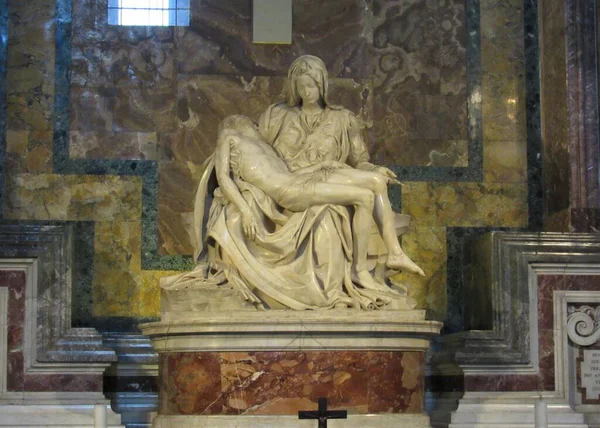 Scultura Pieta Michelangelo Buonarroti Situata All Interno Della Basilica San — Foto Stock