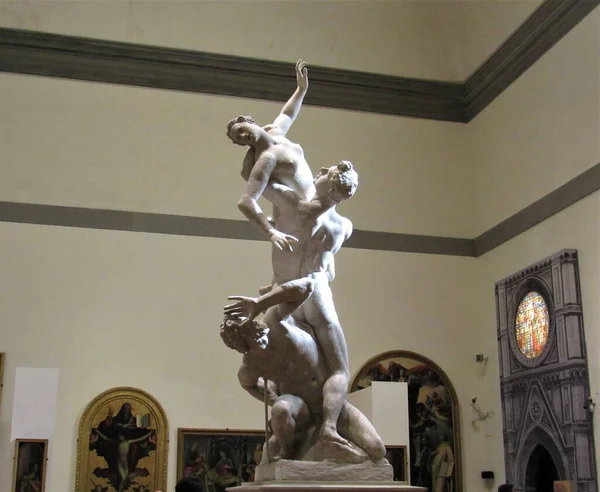 Vista Estatua Violación Sabina Situada Galleria Dell Accademia Firenze Galería — Foto de Stock