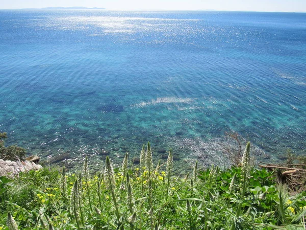 Widok Morze Pobliżu Zamku Lykourgos Logothetis Pythagorio Greckiej Wyspie Samos — Zdjęcie stockowe