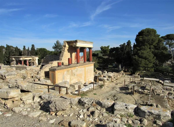 Blick Auf Die Ruinen Des Palastes Von Knossos Bei Heraklion — Stockfoto