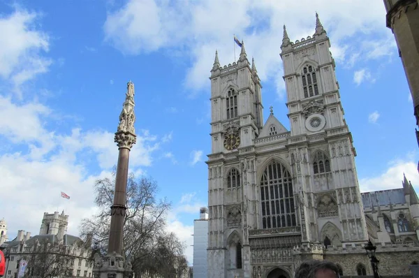 Gezicht Westminster Abbey Collegiale Kerk Van Sint Peter Westminster Londen — Stockfoto