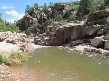 Ellison Creek manzarası Payson, Arizona 'da Water Wheel Falls yürüyüş yolunda görüldü.
