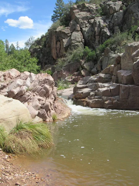 Vista Ellison Creek Visto Trilha Caminhadas Water Wheel Falls Payson — Fotografia de Stock