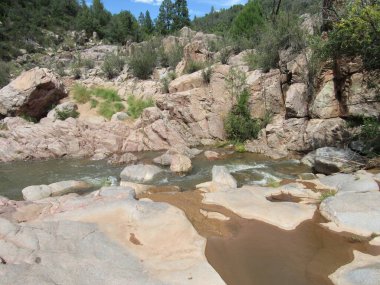 Ellison Creek manzarası Payson, Arizona 'da Water Wheel Falls yürüyüş yolunda görüldü.