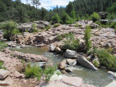 View of Ellison Creek seen on the Water Wheel Falls hiking trail in Payson, Arizona clipart