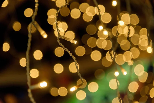 Juego Luces Led Navideñas Con Efecto Bokeh Fondo Hermoso Evento — Foto de Stock