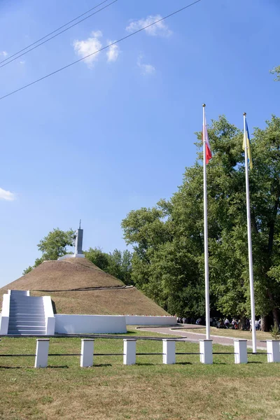 Zadviya Ucrania Agosto 2020 Monumento Militar Polaco Cerca Estación Tren — Foto de Stock