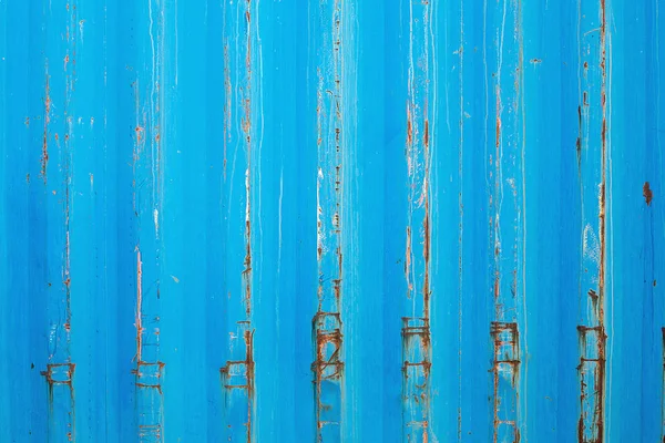 Іржава Поверхня Металевої Пластини Синьою Тріснутою Кольоровою Фарбою Іржавіє Старий — стокове фото