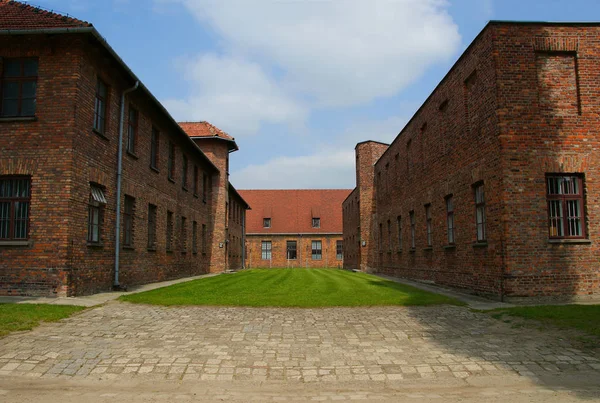 Auschwitz Polen Maj 2008 Fångens Barackerna Auschwitz Birkenau Koncentrations Och — Stockfoto