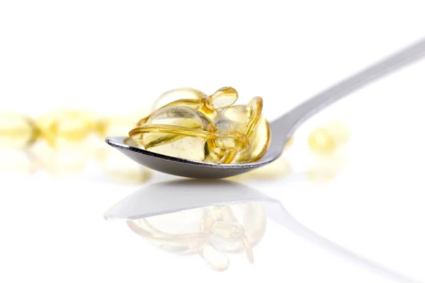 Sağlıklı vitamin, Omega 3, izole, beyaz bir arka plan vardır.