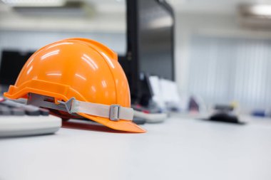 Güvenlik kask kullanılmış içinde belgili tanımlık endüstri, kopya alanı.
