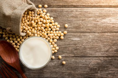 Sağlık için soya tohumları, kopyalama alanı.