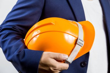 Sarı kask, kopya alanı. 