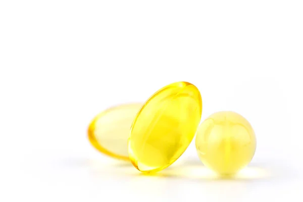 Friska Vitaminer Omega Isolerade Har Vit Bakgrund Kopiera Utrymme — Stockfoto
