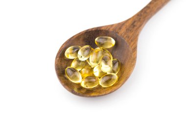 Sağlıklı vitaminler, Omega 3, izole edilmiş, beyaz bir arka planı var. Anlaşıldı.