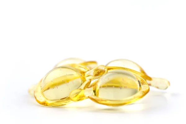 Sağlıklı Vitaminler Omega Izole Edilmiş Beyaz Bir Arka Planı Var — Stok fotoğraf