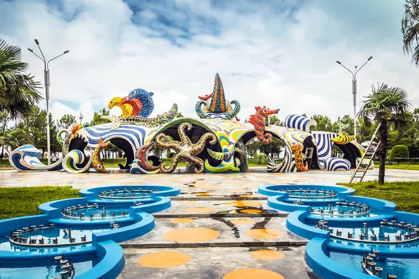 Batum, Gürcistan - 19 Ağustos 2019. Son zamanlarda restore cafe Fantasy.