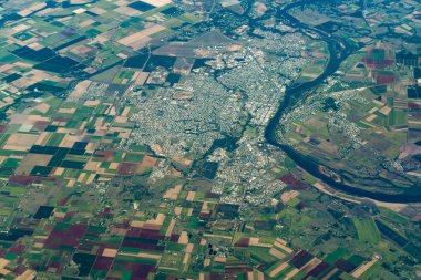 Bundaberg ve Burnett Nehri, Avustralya havadan görünümü