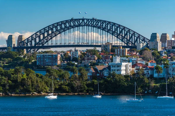 Sydney Harbour Bridge Avec Banlieue Cremorne Point Premier Plan — Photo