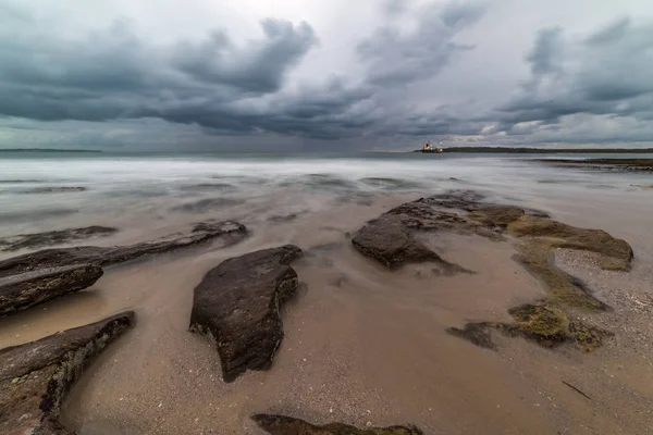 Dramatic Storm Seascape Moody Sky Powerful Surf Cronulla Australia Lost — Stock Photo, Image