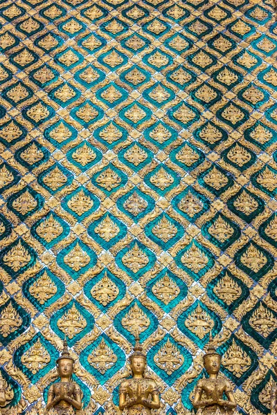 Beautifully Decorated Mosaic Wall Building Grand Palace Architectural Complex Bangkok — Stock Photo, Image