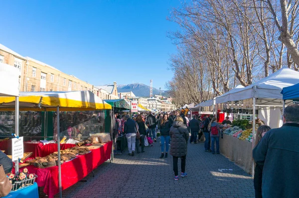 Hobart Australia July 2014 Famous Salamanca Farmers Market Hobart Tasmania — Stock Photo, Image