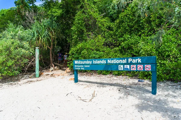 Whitsundays Australia Febrero 2017 Señal Información Parque Nacional Las Islas — Foto de Stock