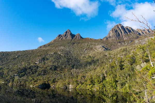 Cuna Paisaje Montaña Día Soleado Parque Nacional Cradle Mountain Australia —  Fotos de Stock