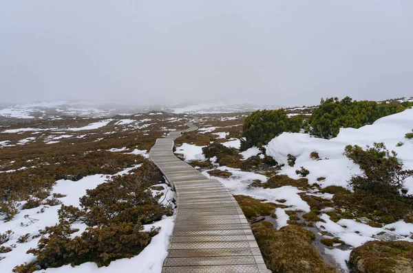 Sentiero escursionistico in montagna in inverno — Foto Stock