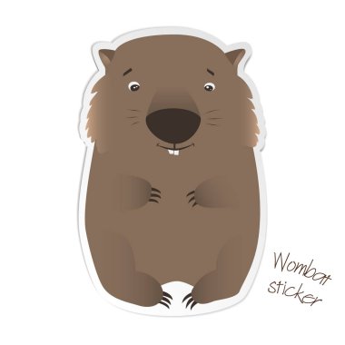 Wombat sticker, patch isolated on white background clipart