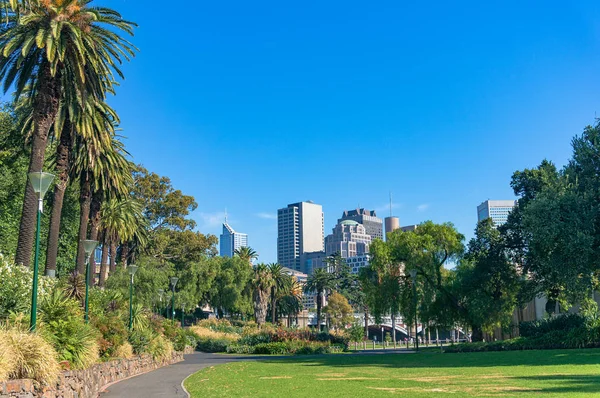 Vista sobre Melbourne Southbank cidade — Fotografia de Stock