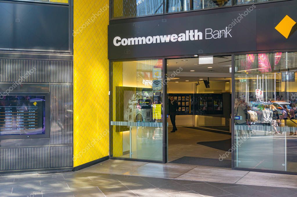 Melbourne, Australia - April 4, 2017: Commonwealth bank branch entrance