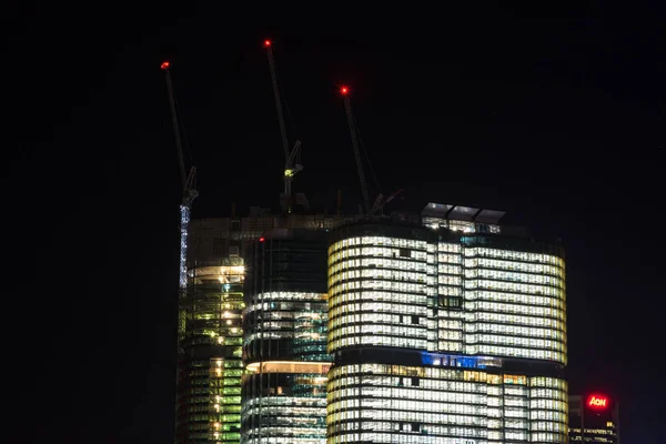 Barangaroo kantoorgebouwen bouw bij nacht — Stockfoto