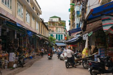 Hanoi'de Eski Mahalle Mahallesi Sokak