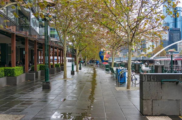 Callejón peatonal en el día lluvioso de otoño — Foto de Stock