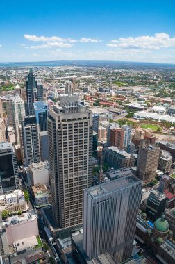 Şehir yayılan Sydney gökdelenler havadan görünümü
