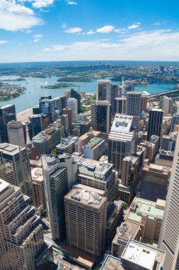 Sydney Harbour manzaralı Sydney Cbd havadan görünümü