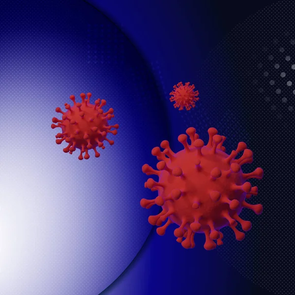 Coronavirus Cells Medical Poster Template Copy Space Covid Virus Modern — Stock Photo, Image
