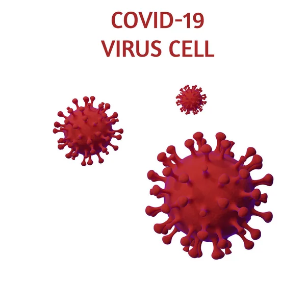 Red Cell Covid Virus Cell Isolated White Background Illustration — Stock Photo, Image