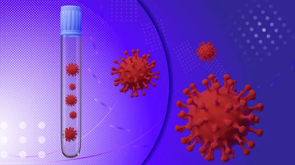 Coronavirus Glass Vial Red Viruses Medical Poster Template Covid Virus — Stock Photo, Image